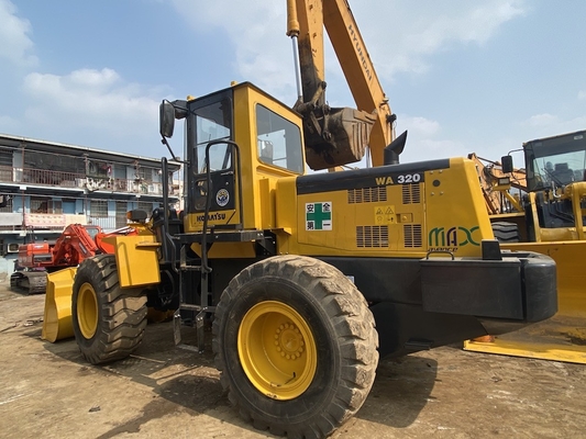 3-5톤 중고용 코마쓰 WA320-3 휠 로더 앞 로더 사용