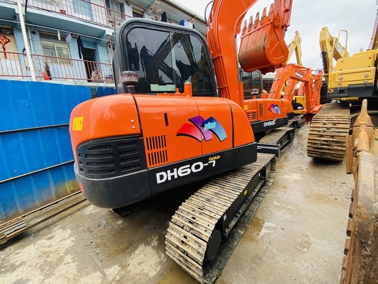 6 톤 원본 사용 된 Doosan DH60-7 크롤러 발굴기 중고용 0.09-0.2 m3 버킷 용량